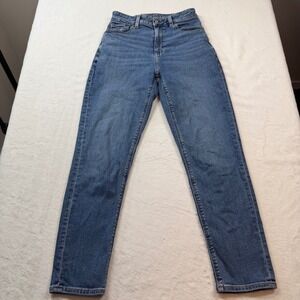 American Eagle Mom Jeans Womens 2 Blue Excellent High Rise Stretch 9762096860